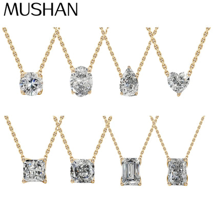 MUSHAN Bespoke Jewelry 925 Sterling Silver Necklace Moissanite D Color VVS1 Luxury Gift Chic Women Pendants Diamond Accessories