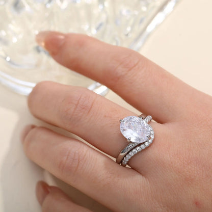 Bague MuShan Luxury Jewelry en argent sterling 925, oxyde de zirconium 5A en forme de cœur, style décontracté pour filles, plaqué or véritable, joaillerie fine
