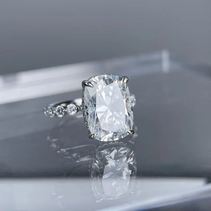 Anillo de plata de ley 925 de MuShan Luxury Jewelry con moissanita VVS, encantador anillo para pareja, chapado en oro de 18 quilates, anillos con patente MST y certificado GRA