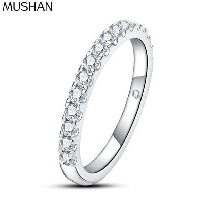 Bague de graduation pour femme MuShan en argent sterling 925 avec moissanite VVS, plaquée or véritable 18K, brevetée MST
