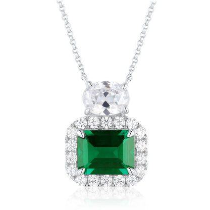 MUSHAN Luxury Jewelry 925 Sterling Silver Chain Pendant Necklace Lab Grown Emerald Ruby Gemstones Necklaces Pendants GRC Jewelry