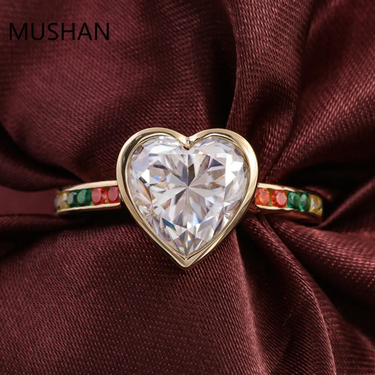 MUSHAN Luxury Custom 14K 18K Gold Rings Band Jewelry With Moissanite Diamond Lab Grown Gemstones Diamond Wedding Ring For Women