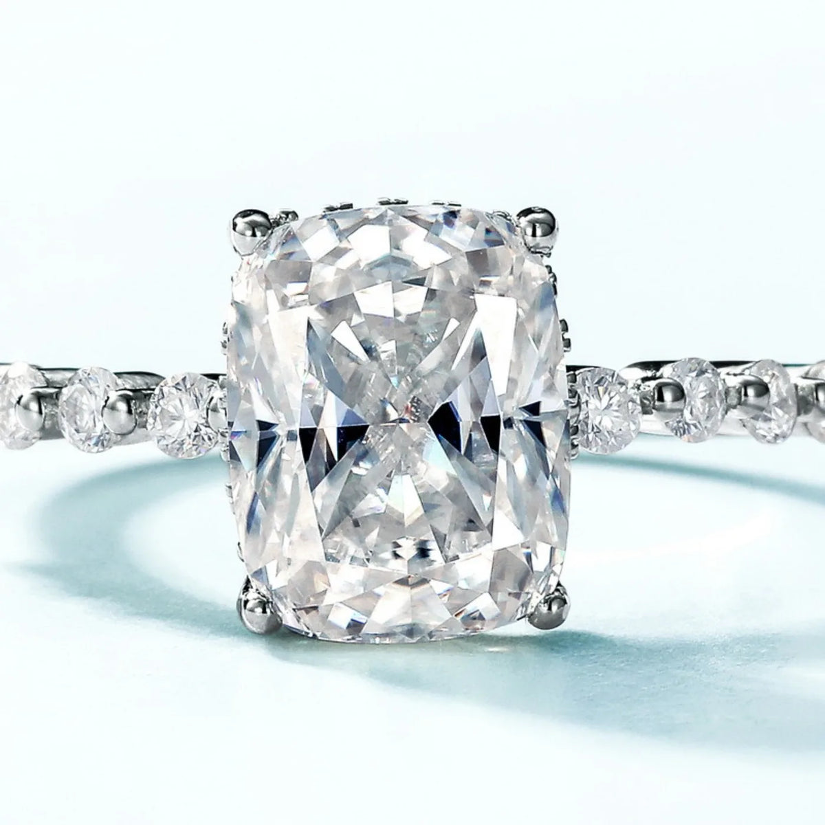 Anillo de compromiso de plata de ley 925 de MUHAN Luxury Jewelry, alianza de boda, anillo de diamantes de moissanita para mujer con certificado GRA, color D, joyería fina