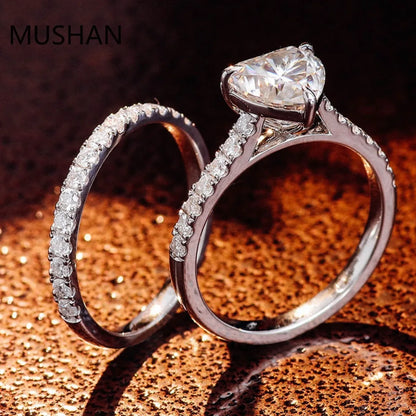 MUSHAN Luxury Custom 14K 18K Gold Rings Band Jewelry With Moissanite Diamond Lab Grown Gemstones Diamond Wedding Ring For Women