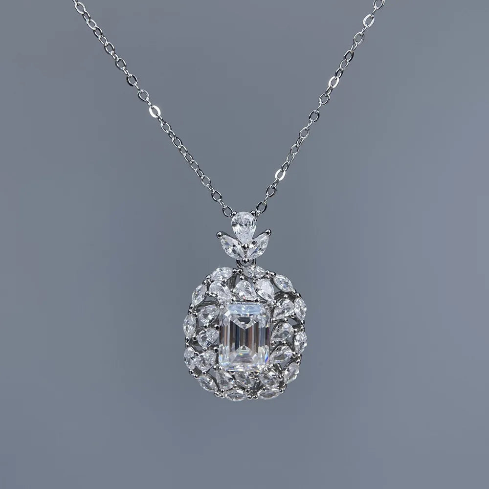 MuShan Luxury Jewelry 925 Sterling Silver Belcher Chain 3CT Moissanite Casual for Bride Gold Vermeil MST Patent Curb Chain