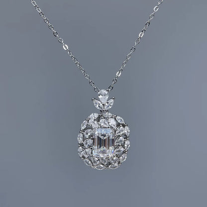 MuShan Luxury Jewelry 925 Sterling Silver Belcher Chain 3CT Moissanite Casual for Bride Gold Vermeil MST Patent Curb Chain