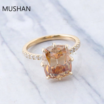 MUSHAN Luxury Custom 14K 18K Gold Rings Band Jewelry With Moissanite Diamond Lab Grown Gemstones Diamond Wedding Ring For Women
