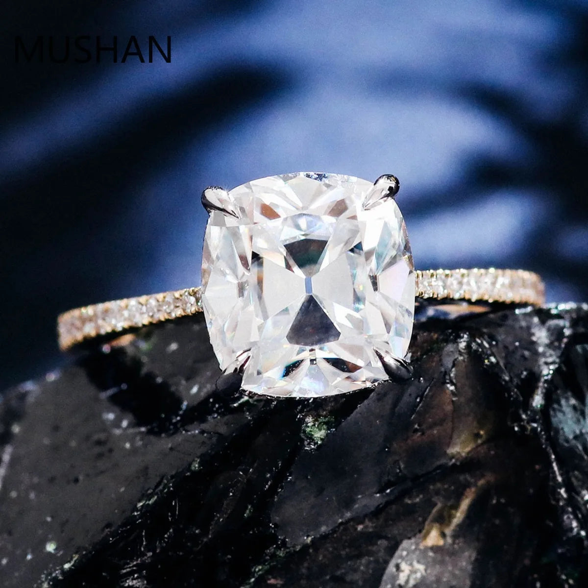 MUSHAN Luxury Custom 14K 18K Gold Rings Band Jewelry With Moissanite Diamond Lab Grown Gemstones Diamond Wedding Ring For Women