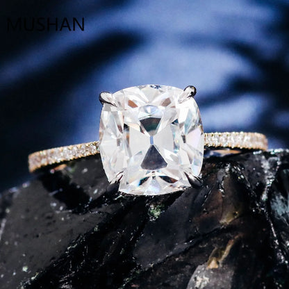 MUSHAN Luxury Custom 14K 18K Gold Rings Band Jewelry With Moissanite Diamond Lab Grown Gemstones Diamond Wedding Ring For Women