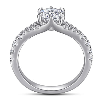 MuShan Jewelry 925 Sterling Silver Classic Engagement Ring 7A Cubic Zirconia Rings Bands Timeless Anniversary  Women Gift