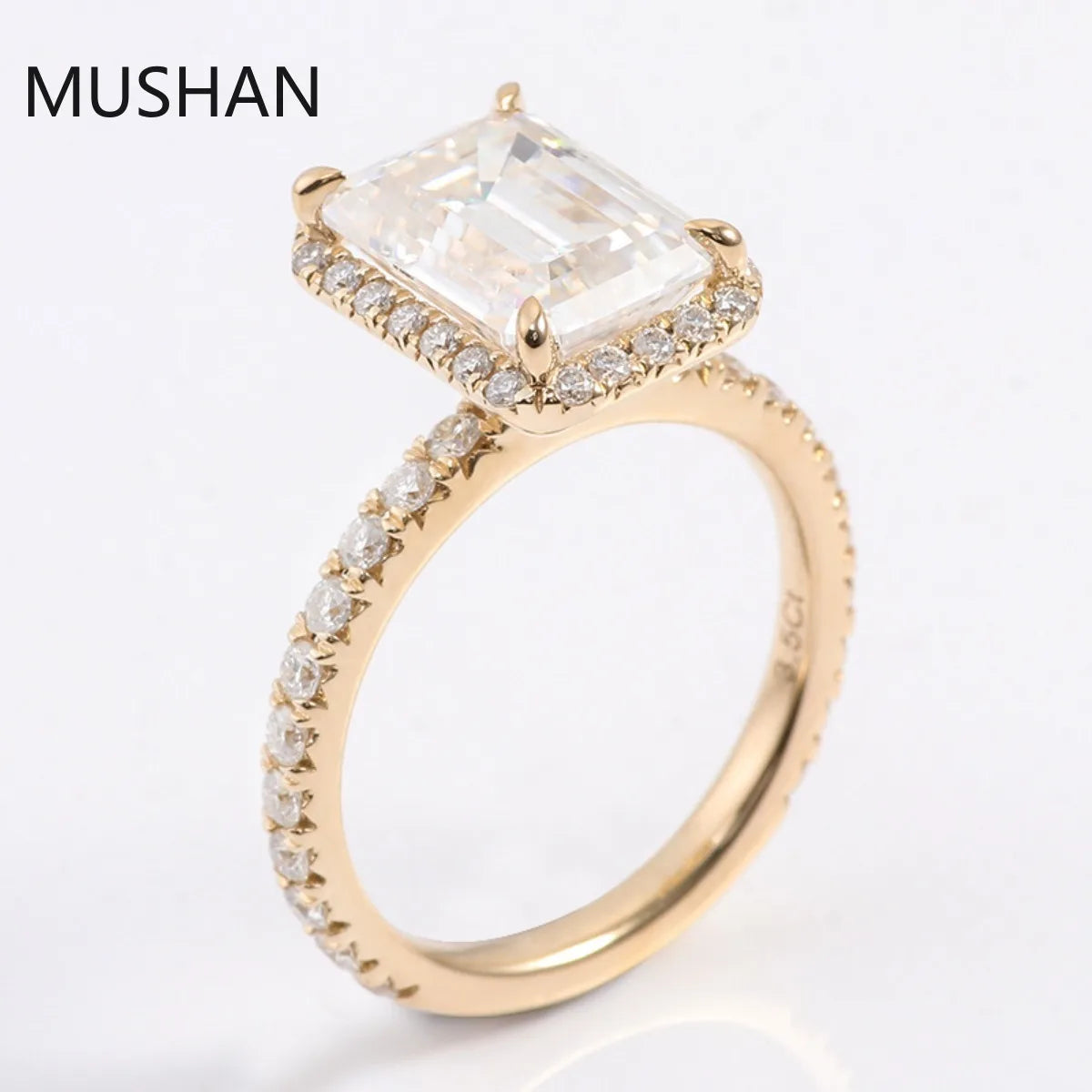 MUSHAN Luxury Custom 14K 18K Gold Rings Band Jewelry With Moissanite Diamond Lab Grown Gemstones Diamond Wedding Ring For Women