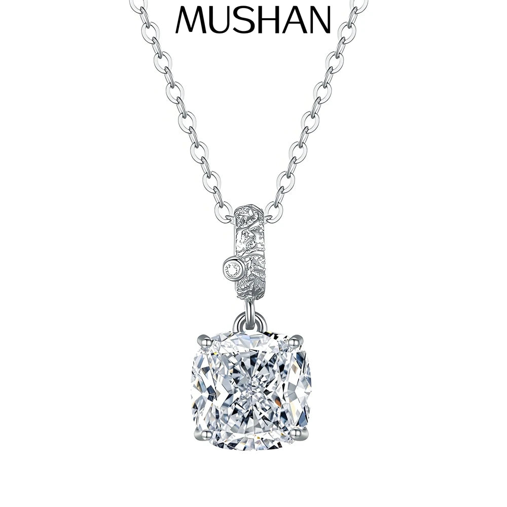 MuShan Luxury MuShan L 925 Sterling Silver Necklace Zircon 7A Infinity Office for Bride Real Gold Plated Premium Jewelry Pendant