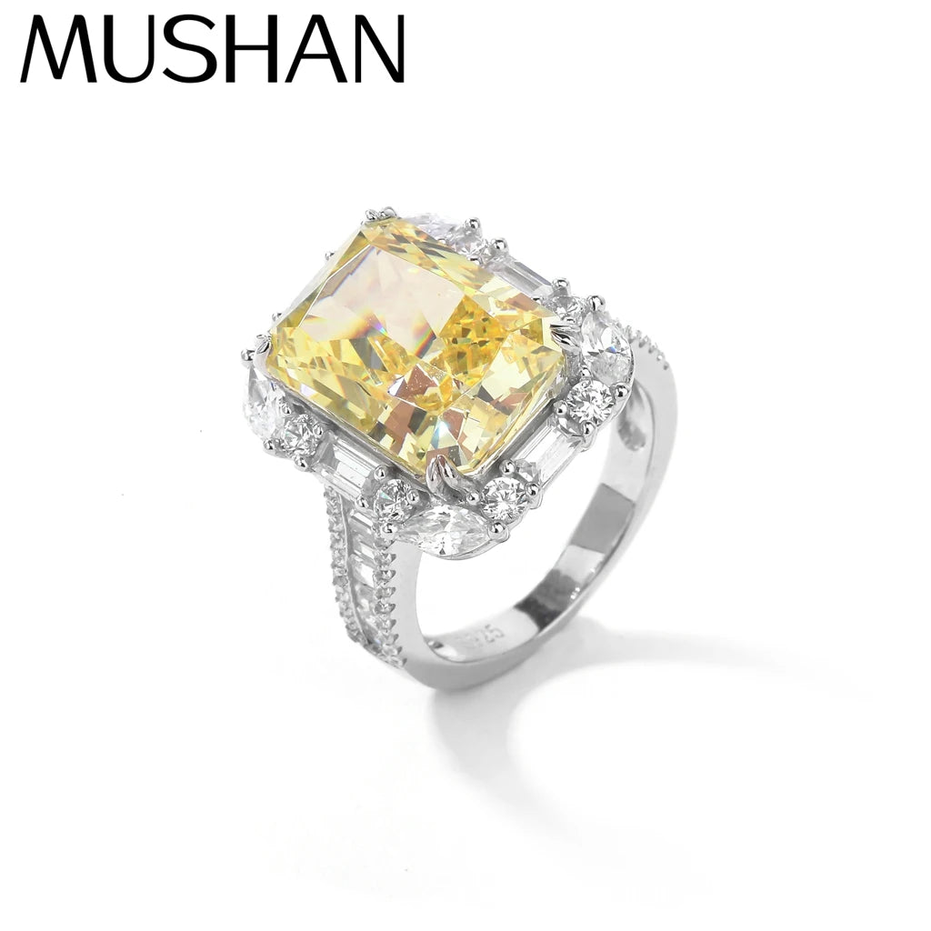 MuShan Jewelry 925 Sterling Silver Ring 5A CZ Gemstones Designer HCD Gemstones Brilliant 925 Sterling Silver Rings Accessories