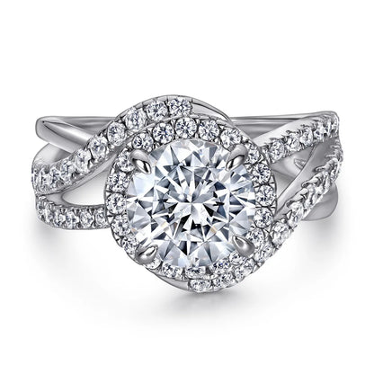 Anillo de boda de plata de ley 925 de MuShan Jewelry, anillo con diamante de alto carbono, regalo de Navidad, anillos chapados en oro para mujer, joyería fina