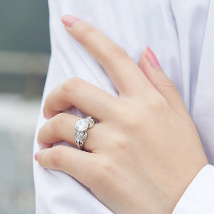 Bague MuShan en argent sterling 925 avec oxydes de zirconium 5A taille ovale, modèle éternité, plaqué rhodium, bijou raffiné pour petite amie