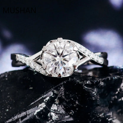 MUSHAN Luxury Custom 14K 18K Gold Rings Band Jewelry With Moissanite Diamond Lab Grown Gemstones Diamond Wedding Ring For Women