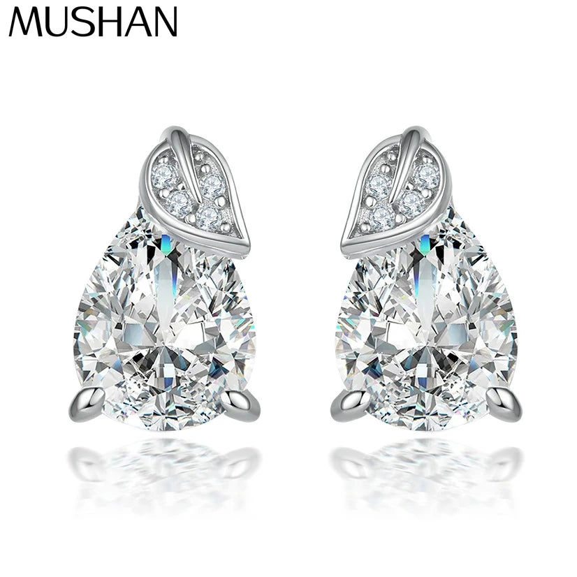 Boucles d'oreilles créoles de la marque MuShan en argent sterling 925 avec zircon cubique 7A, plaqué or rose 18 carats, bijoux fantaisie décontractés pour femmes