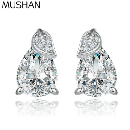 Boucles d'oreilles créoles de la marque MuShan en argent sterling 925 avec zircon cubique 7A, plaqué or rose 18 carats, bijoux fantaisie décontractés pour femmes