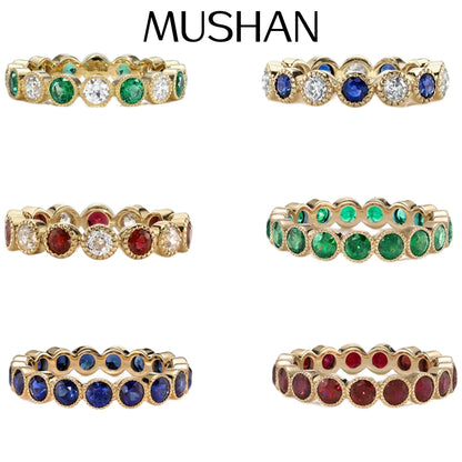 MUSHAN Custom Jewelry 925 Sterling Silver Ring Lab Red Ruby Marquise Wedding Ring for Women 18K Gold Plated Anniversary Rings