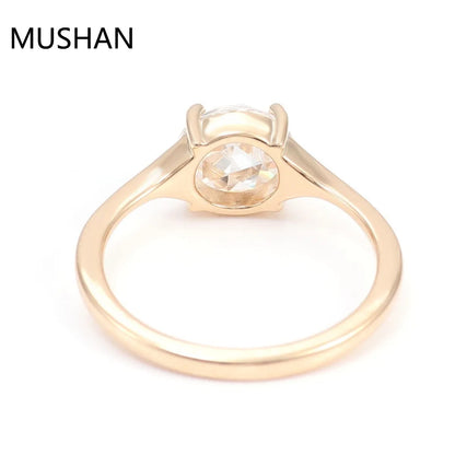 MUSHAN Luxury Custom Luxury Women 14K 18K Gold Rings Band Jewelry With Moissanite Diamond Party Bridal Gift Wedding Ring Jewelry