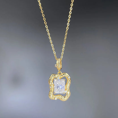 MuShan Luxury Jewelry 925 Sterling Silver Chain Rope 2CT Moissanite Cocktail Platinum Plated for Bride MST Patent Necklace