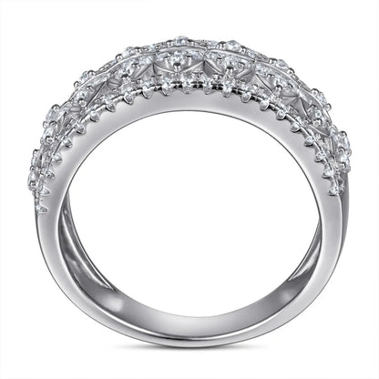 Anillos de banda de plata de ley 925 de MuShan Jewelry, anillo de compromiso, anillos de banda de circonita cúbica 7A, regalo romántico de aniversario para mujer