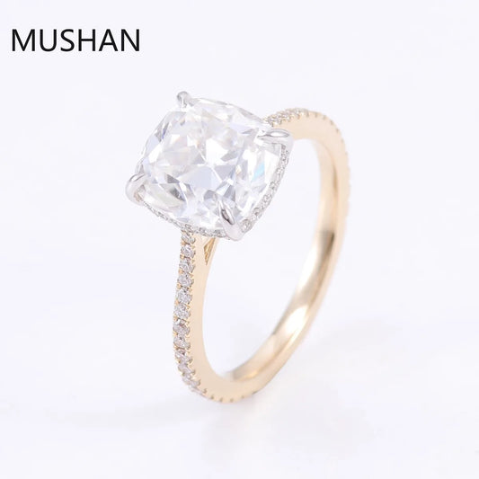 MUSHAN Luxury Custom 14K 18K Gold Rings Band Jewelry With Moissanite Diamond Lab Grown Gemstones Diamond Wedding Ring For Women