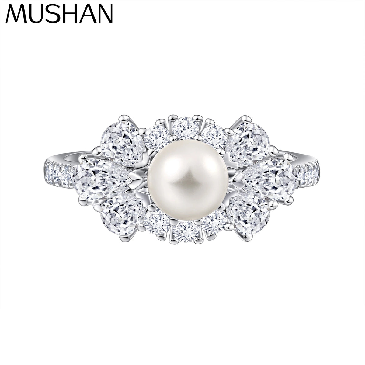 Bague de mariage MuShan Jewelry en argent sterling 925 avec diamant à haute teneur en carbone, cadeau pour elle, bijoux élégants, bagues pour femmes, joaillerie fine
