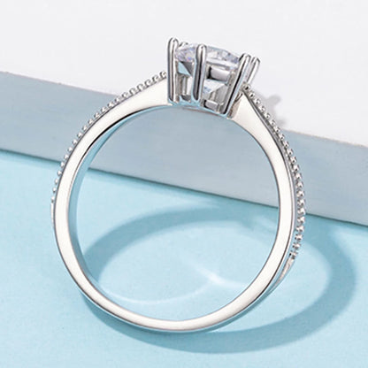 MuShan Jewelry 925 Sterling Silver Ring Moissanite D Color VVS Luxury Round Bold Sophisticated Rings Diamond Accessories