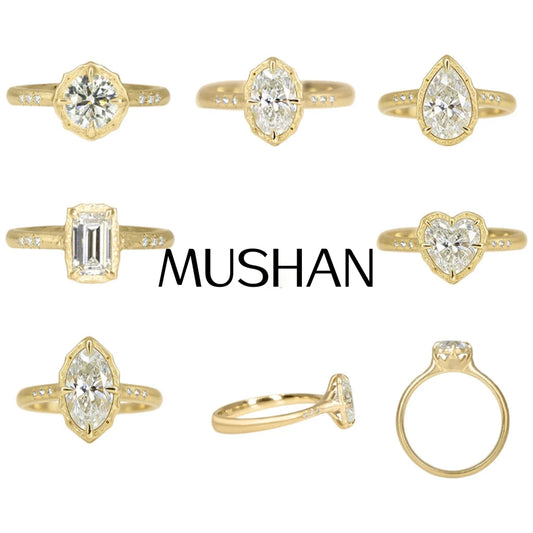 Anillo de plata de ley 925 de joyería personalizada MUSHAN, moissanita color D VVS, anillo radiante de alta calidad, accesorios de diamante.