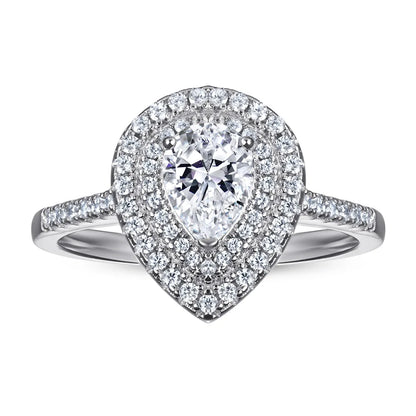 MuShan Jewelry 925 Sterling Silver Rings Bands Engagement Ring 7A Cubic Zirconia  Women Valentine Delicate  Women Gift