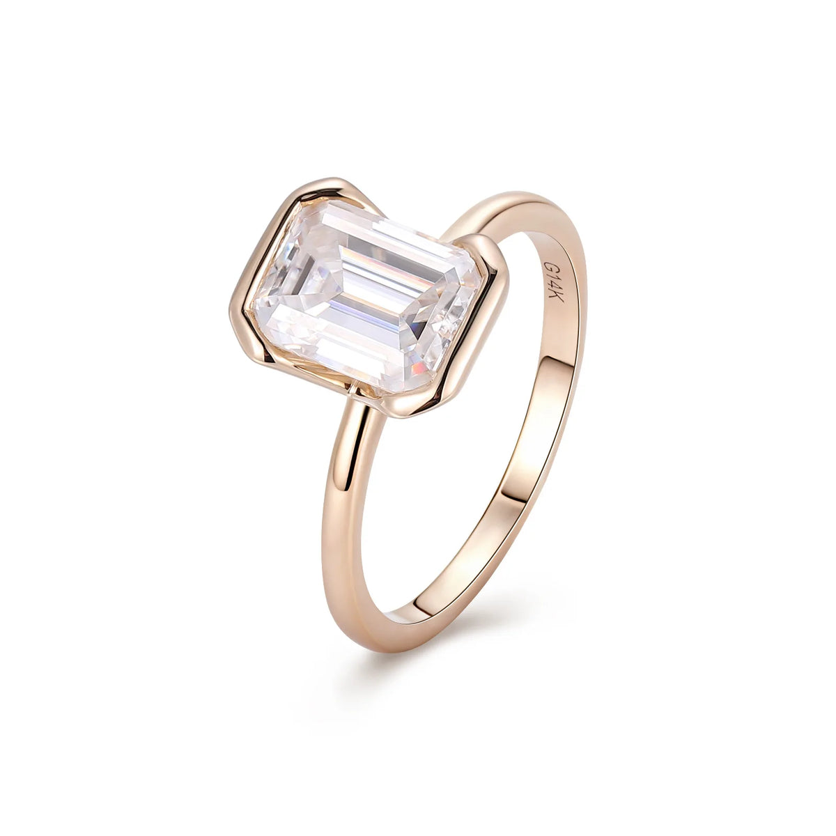 MUSHAN Joyería a medida, anillos de oro de 10k, 14k, 18k y platino, anillos de boda de lujo para mujer con diamante moissanita color D VVS1.