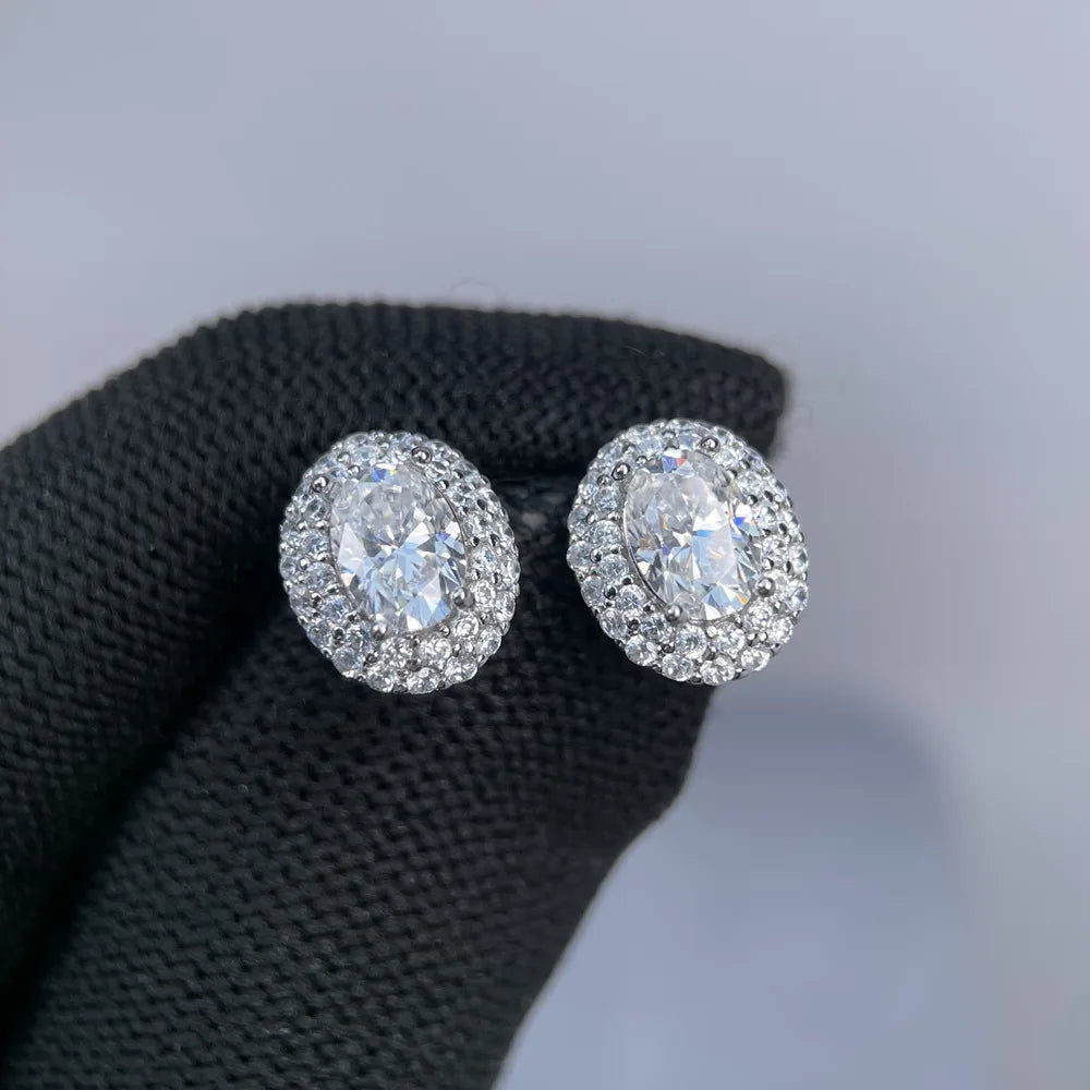 Joyas de la marca MuShan, aretes de plata de ley 925 con moissanita de 3 quilates, diseño geométrico para ocasiones especiales, chapado en oro real de 18K, patente MST