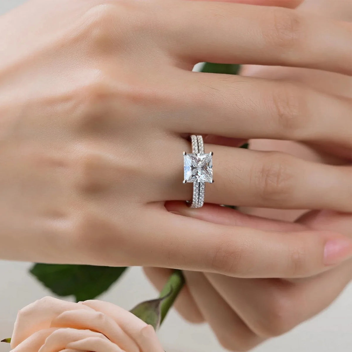 MUHAN Luxury Jewelry  925 Sterling Silver Ring Wedding Band  Women GRA Certificate Moissanite Diamond Rings D Color Fine Jewelry