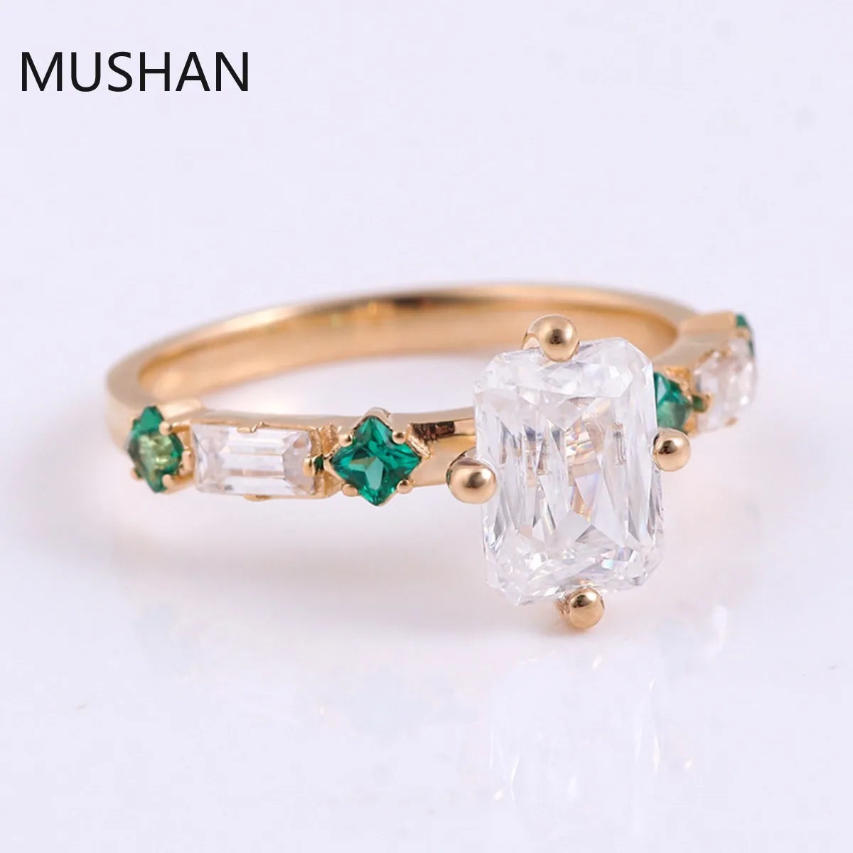 MUSHAN Luxury Custom 14K 18K Gold Rings Band Jewelry With Moissanite Diamond Lab Grown Gemstones Diamond Wedding Ring For Women