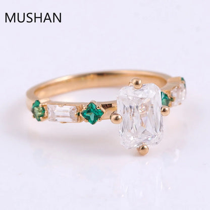 MUSHAN Luxury Custom 14K 18K Gold Rings Band Jewelry With Moissanite Diamond Lab Grown Gemstones Diamond Wedding Ring For Women