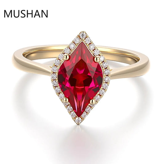 MUSHAN Luxury Custom 14K 18K Gold Rings Band Jewelry With Moissanite Diamond Lab Grown Gemstones Diamond Wedding Ring For Women