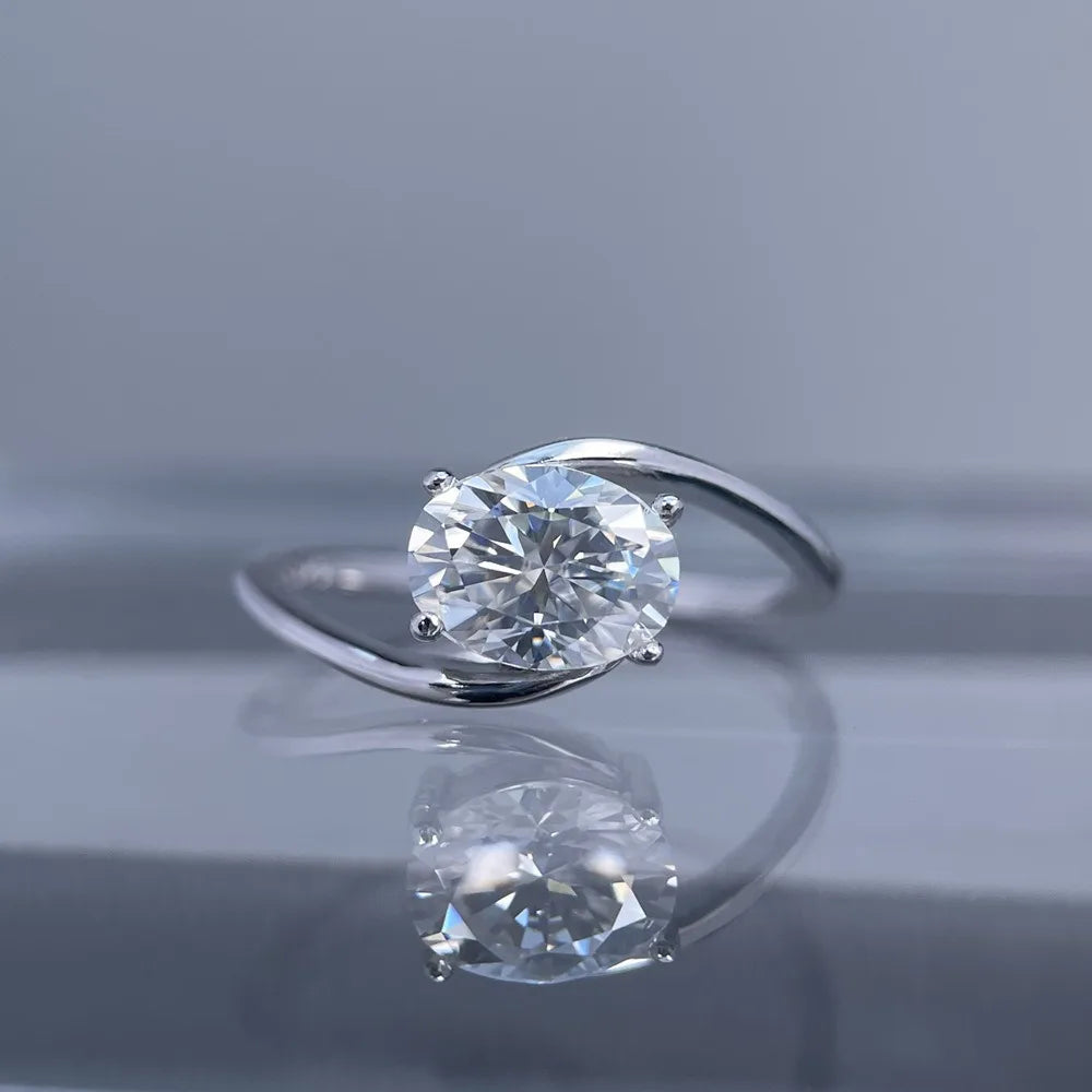 Anillo de mujer MUSHAN Luxury Jewelry de plata de ley 925 con diamante moissanita esmeralda, certificado GRA, color D, joyería fina