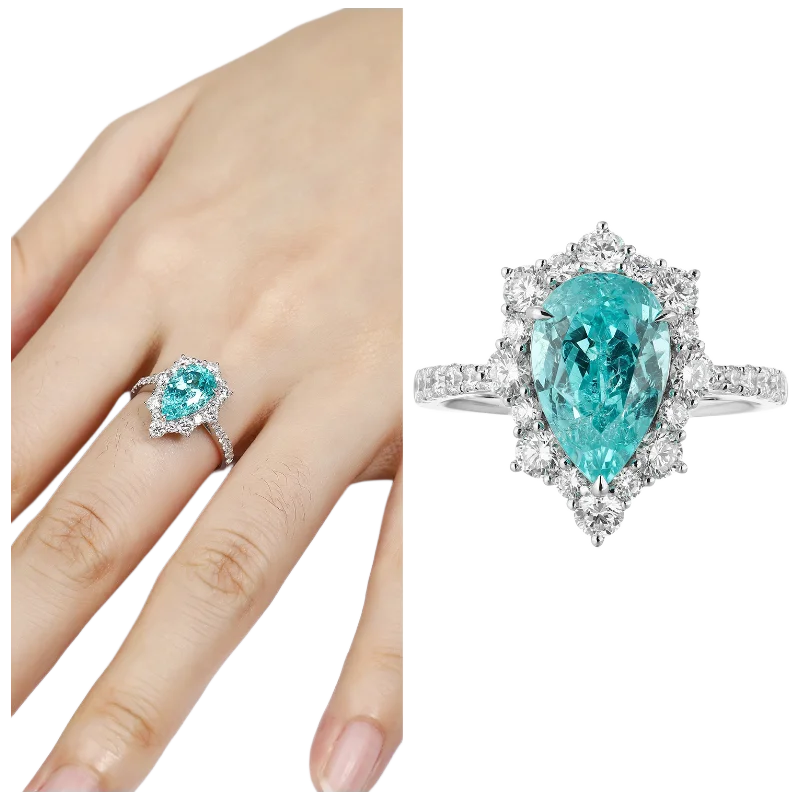 MUSHAN Custom Jewelry 925 Sterling Silver Ring Lab Blue Ruby Princess Wedding Ring for Women 18K Gold Plated Anniversary Rings