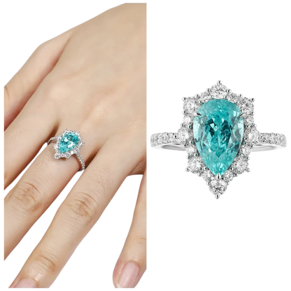 MUSHAN Custom Jewelry 925 Sterling Silver Ring Lab Blue Ruby Princess Wedding Ring for Women 18K Gold Plated Anniversary Rings