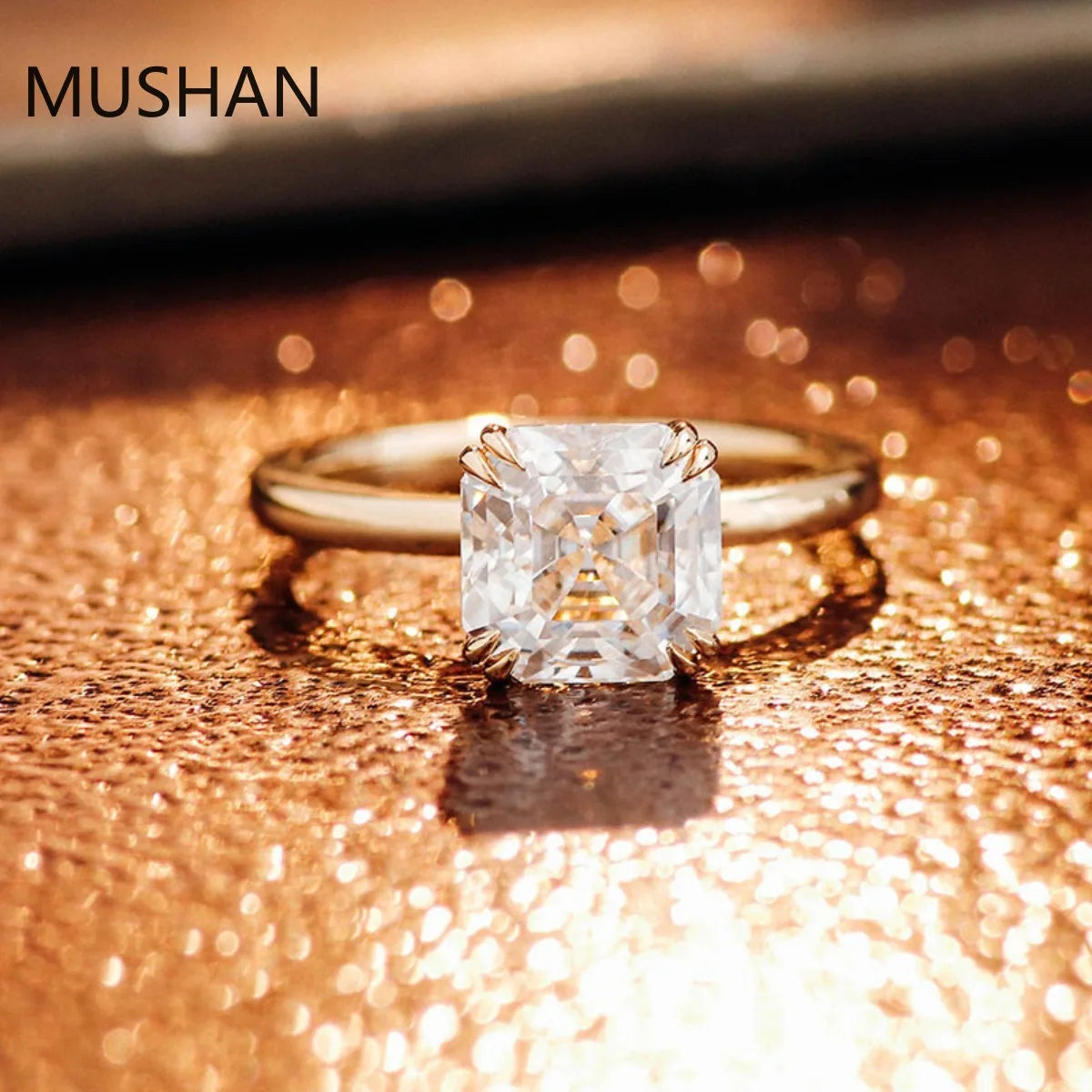 MUSHAN Luxury Custom 14K 18K Gold Rings Band Jewelry With Moissanite Diamond Lab Grown Gemstones Diamond Wedding Ring For Women