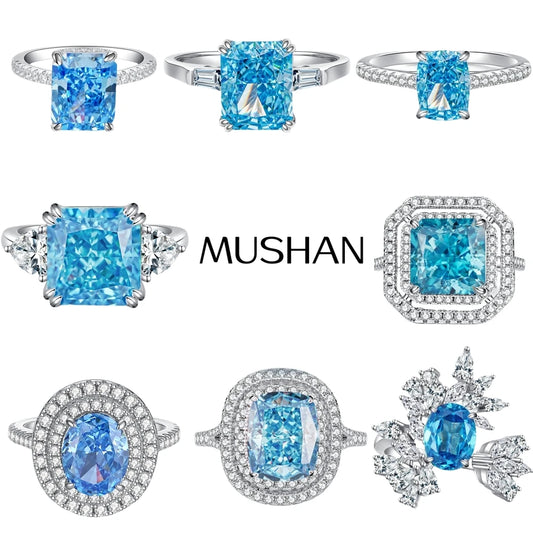 MUSHAN Luxury Jewelry s 925 Sterling Silver Rings For Women CMA Certificate HCD Gemstones Sapphire Ring Bands s925 Fine Jewelry