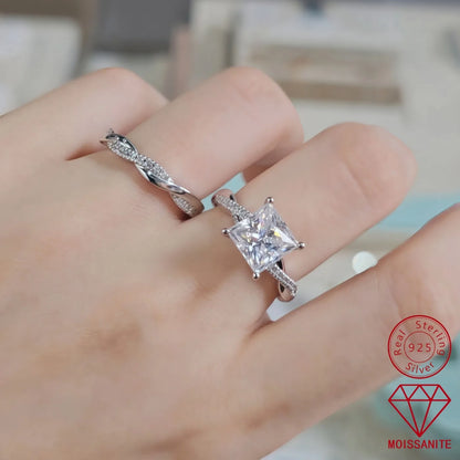 MUHAN Luxury Jewelry  925 Sterling Silver Ring Wedding Band  Women GRA Certificate Moissanite Diamond Rings D Color Fine Jewelry