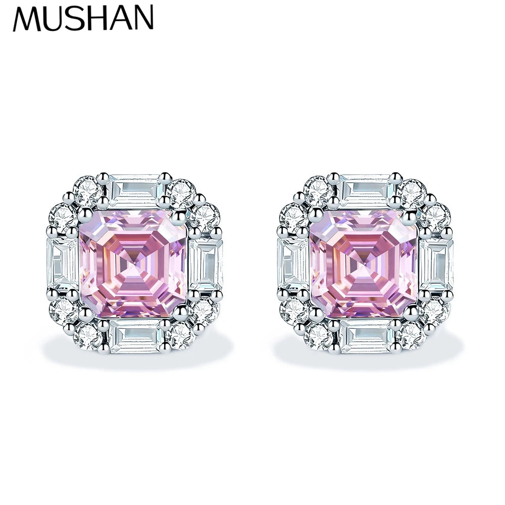 Pendientes de botón colgantes de plata de ley 925 de MuShan Jewelry con diamantes HCD, regalo para despedida de soltera, joyería elegante para mujer, joyería fina