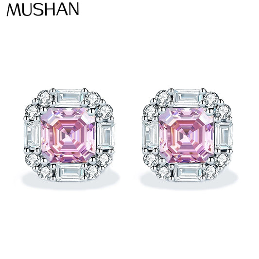 MuShan Jewelry 925 Sterling Silver Stud Earrings Dangle HCD Diamonds Bachelorette Gift Elegant Jewelry Women Earring Fine Jewelr