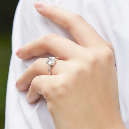 MuShan Jewelry 925 Sterling Silver Rings Bands Engagement Ring 5A Cubic Zirconia  Her Rings Bands Anniversary  Women Gift