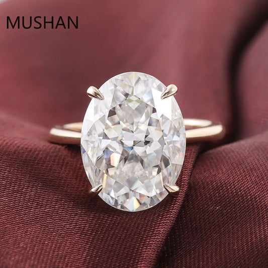 MUSHAN Luxury Custom D Color GRA Certificated 14K 18K Gold Rings Band Jewelry Moissanite Diamond Wedding Ring For Women