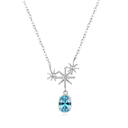 MuShan Jewelry 925 Sterling Silver Necklace Choker Chain HCD Diamonds Anniversary Gift Glamorous Style Women Necklaces Jewelry