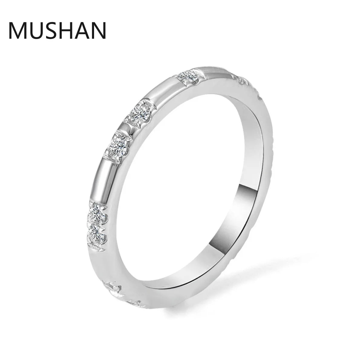 MUSHAN Luxury Custom 14K 18K Gold Rings Band Jewelry With Moissanite Diamond Lab Grown Gemstones Diamond Wedding Ring For Women