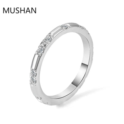 MUSHAN Luxury Custom 14K 18K Gold Rings Band Jewelry With Moissanite Diamond Lab Grown Gemstones Diamond Wedding Ring For Women